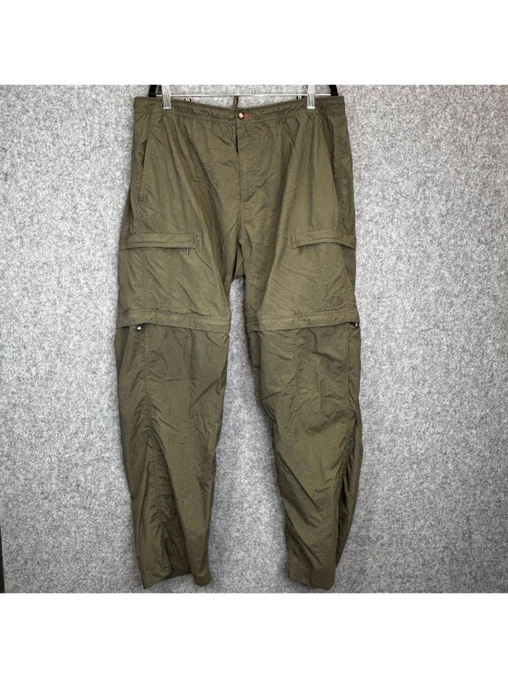 The North Face Mens Large Paramount Convertible Pants Green Hiking Outdoor